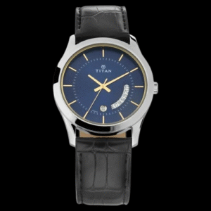 Titan Blue Dial Analog with Date Leather Strap watch for Men nt1823sl01 Men's Watc