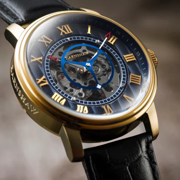EARNSHAW , Insignia Black ES-8096-02, WESTMINSTER STEPHENSON SKELETON MECHANICAL - Image 4