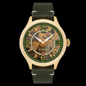 EARNSHAW BARON MECHANICAL SKELETON Mint Gold ES-8231-02
