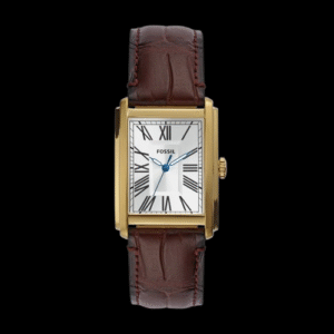 FOSSIL , Carraway Men Quartz Silver Dial Analog Leather Watch FS6011