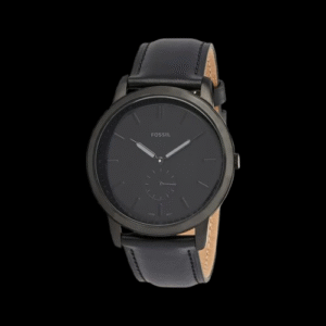 Minimalist Men Quartz Black Dial Analog Leather Watch FS5447