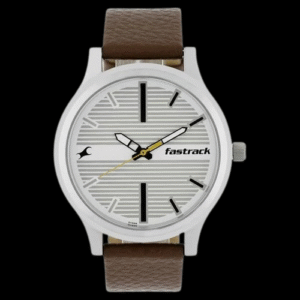 Fastrack Fundamentals Quartz Analog White Dial Leather Strap Watch for Guys nt38051sl01