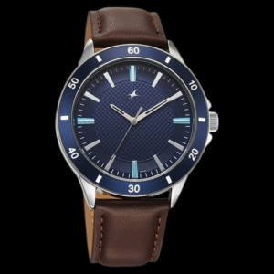 Fastrack Stunners X Quartz Analog Blue Dial Leather Strap Watch For Guys