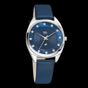 Fastrack Vyb Spotlight Quartz Analog Blue Dial Leather Strap Watch for Girls-FV60023SL02W