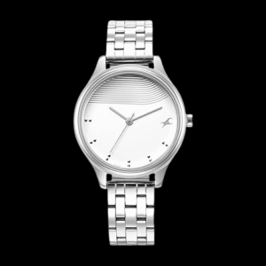 Fastrack Stunners Quartz Analog Silver Dial Metal Strap Watch for Girls-NS6280SM01