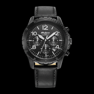 Titan Octane Classic Sporty Black Dial Chronograph Leather Strap Watch for Men-NS90151NL01