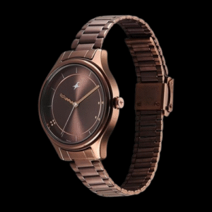 Fastrack Stunners Quartz Analog Brown Dial Brown Metal Strap Watch for Girls