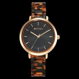 Titan Purple Acetate Quartz Analog Black Dial Brass & Acetate Strap Watch for Women ns95188kd01 Women's Watch