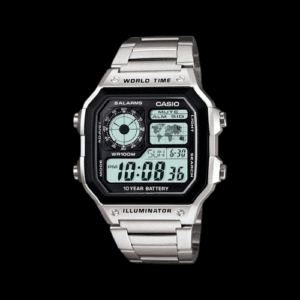 Youth Unisex Black Dial Digital Stainless Steel Watch D099 - AE-1200WHD-1AVDF Sale