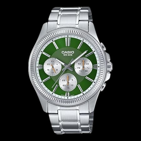 Casio Enticer Analog Green Dial Men MTP-1375D-3AVDF (A2230)