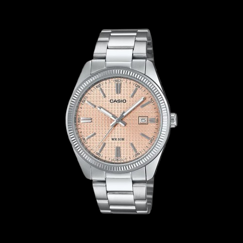 Enticer Men Quartz Pink Dial Analog Stainless Steel Watch A2395